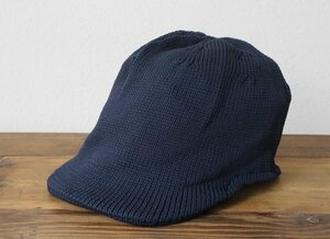 ★送料無料 50%OFF 新品★ HICOSAKA ◆ Wrap Cap ニットキャップ ダークネイビー ポリエステル素材 ユニセックス ヒコサカ◆C103