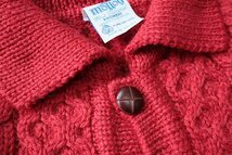 イギリス製 JOHN MOLLOY ◆ ケーブル編み ニット カーディガン 襟付き レッド 赤 ジョンモロイ ◆HA15_画像3