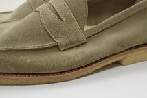 SANDERS サンダース ◆ Unlined Saddle Loafer スエード コインローファー UK7.5(約26.5cm) ベージュ 1807DLS クレープソール 箱付 ◆Z-3_画像6