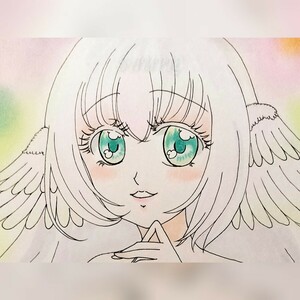 Art hand Auction Original Hand-Drawn artwork illustration ☆Fluffy angel♪, comics, anime goods, hand drawn illustration