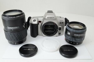 【アルプスカメラ】ジャンク品 MINOLTA ミノルタ 360si + AF ZOOM 35-105mm F3.5-4.5 + AF ZOOM 100-300mm f4.5-5.6 220420a