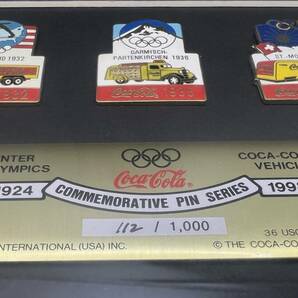 COCA-COLA コカ・コーラ COMMEMORATIVE PIN SERIES 冬季オリンピックピンバッジ 1924-1998 シリアル 112/1000 オリンピックグッズ L3435の画像2