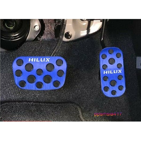 トヨタ ハイラックス 120系 HILUX アルミペダルカバー アクセル＆ブレーキ 簡単取付 ドレスアップ カーアクセサリー ブルー