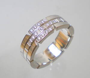 Cartier Cartiering / Ring Tank Francase Diamond Ring K18WG (белое золото) Diamond #53 Используемые дамы