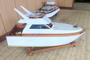 [ original work large type engine radio-controller boat ] size approximately [ length 90Cm width 40Cm height 35Cm]