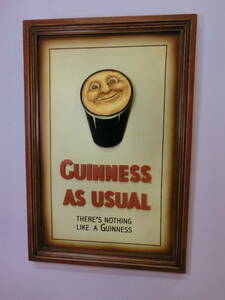 Guinness Beer ギネスビール ビンテージ 店舗用 壁掛け立体 ３D看板 サイン◆ビンテージ Vintage 店頭ディスプレイ アイルランド ビール