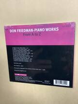 送料無料 DON FRIEDMAN「FROM A TO Z / PIANO WORKS Ⅵ」輸入盤 デジパック仕様 新品未開封品_画像2