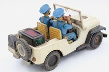 【行董】AA153BOM49 ☆当時物☆ 野村トーイ POLICE PATROL ポリスパトロール Jeep ジープ 全長28cm ブリキ 1960年 昭和レトロ ビンテージ_画像2