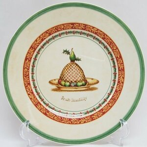 中古・レア【Villeroy&Boch ビレロイ&ボッホ】HOUSE＆GARDEN COLLECTION Fruit Chantilly プレート 皿 直径21.6cm 367g Garmany