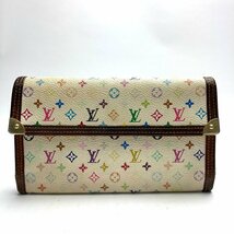 rm) LOUIS VUITTON ルイヴィトン マルチカラー ポルトトレゾール インターナショナル M92659 3つ折り 長財布 ウォレット ※中古 汚れ有_画像1