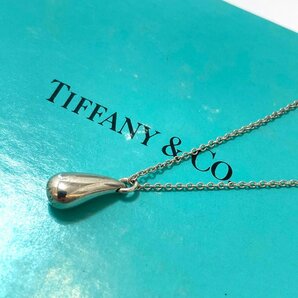 rm) TIFFANY&Co. ティファニー SV925 ティアドロップ ネックレス 重量:約 2.9g エルサペレッティ アクセサリー ※中古 箱付の画像1