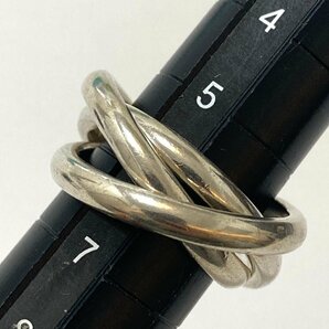 rm) TIFFANY&Co. ティファニー SV925 トリニティ 3連 リング シルバー 指輪 重量:約 9.3g サイズ:約 6号 アクセサリー ※中古 箱付の画像8