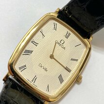 rm) OMEGA オメガ De Ville デビル 195.0076 腕時計 ウォッチ ローマン クオーツ Cal.1378 ※中古 風防割れ 不動 難有 ジャンク 現状渡し_画像4