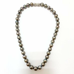 rm) TASAKI 田崎真珠 ブラックパール グレー系色 ネックレス 留め具:シルバー 総重量:約52.4g サイズ:約 8.5～10mm ※中古 保管品の画像3