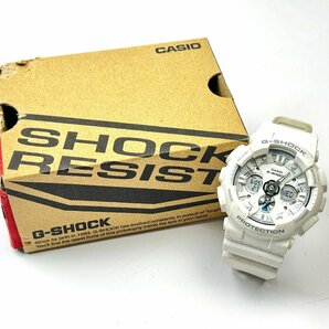 rm)CASIO カシオ G-SHOCK GA-120A デジアナ ホワイト 腕時計 箱付 中古の画像9