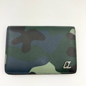 A) Christian Louboutin Christian Louboutin card-case card inserting pass case card-case camouflage camouflage CL Logo * used 