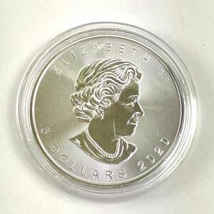 e)メープルリーフ銀貨 1oz 2020年 SV1000 シルバー1000 地金 投資 銀相場高騰中 約31.1g 約37㎜※未使用品 クリアケース入 ゆうパケ300円⑤