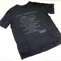 ｔ)S'YTE プリントＴシャツ ヨウジヤマモト YOHJI YAMAMOTO サイズ4 コットン100％ 黒 ブラック メンズ MADE IN JAPAN 中古_画像2