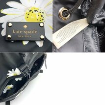 rm) kate spade ケイトスペード ナイロン リュックサック バックパック マーガレット 花柄 黒色 ブラック ※中古_画像10