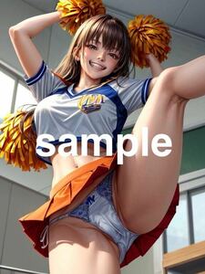 356 AI Girlsオリジナル美少女 コスプレアート A4ポスター イラスト 高画質 光沢紙 セクシー セーラー服 下着 パンティ チアリーダー