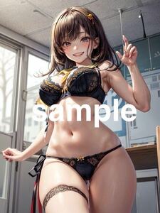 425 AI Girlsオリジナル美少女 コスプレアート A4ポスター イラスト 高画質 光沢紙 セクシー セーラー服 下着姿 パンティ ブラジャー