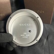 GUCCI 置時計箱付き箱付 説明書付きグッチ GUCCI シェリーライン グッチシマ Gクロック クォーツ 時計 テーブルロック ブラウン文字盤 _画像6