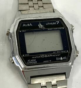 1 jpy exhibition operation not yet verification ALBA digital wristwatch ALBA Alba ALARM CHRONO W309-4210 quartz kaY