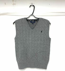 タグ付きPOLO RALPH LAUREN ラルフローレン ベスト ポロ Mサイズ CWRLSWEY3R10031 グレー系 現状品 カ4