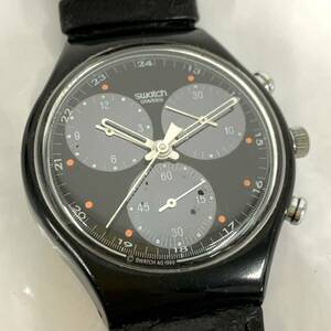 動作未確認 SWATCH スウォッチ クロノグラフ 腕時計 黒文字盤 現状品 クロノ スオッチ カg