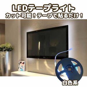 LEDテープライト 1m スイッチ付き 両面テープ USB接続 インテリア 動画あり