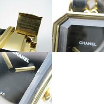 CHANEL シャネル 腕時計 プルミエールL 腕時計 ウォッチ ブラック系 GP（ゴールドメッキ） レザー 中古 レディース_画像10