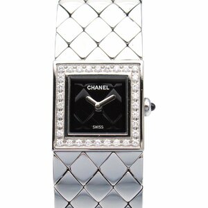  Chanel matelasse diamond bezel brand off CHANEL stainless steel wristwatch SS used lady's 