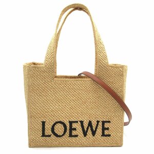 ロエベ ロエベフォント トート ミディアム ブランドオフ LOEWE その他 トートバッグ ラフィア レディース