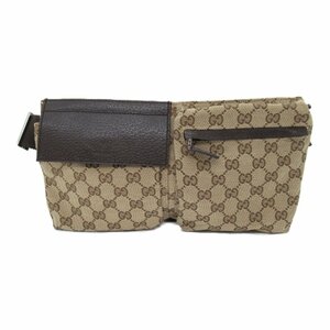 グッチ ウエストバッグ ブランドオフ GUCCI GGキャンバス ウエストバッグ キャンバス/レザー 中古 レディース