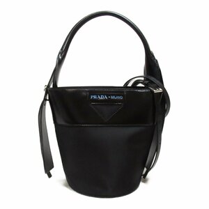 プラダ ウーヴェルチュール バケットバッグ ブランドオフ PRADA カーフ（牛革） 2wayショルダーバッグ ナイロン/カーフ 中古 レディース