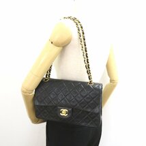 シャネル マトラッセ ダブルフラップチェーンショルダー ブランドオフ CHANEL ラムスキン（羊革） ショルダーバッグ ラムスキン 中古 レデ_画像6