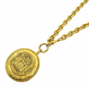  Chanel medal necklace brand off CHANEL GP( Gold plating ) necklace GP used lady's 