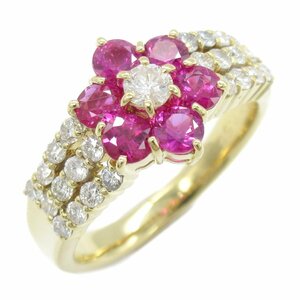 ジュエリー ルビー ダイヤモンド リング ブランドオフ JEWELRY K18（イエローゴールド） リング・指輪 K18 中古 レディース