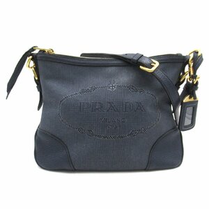 プラダ ショルダーバッグ ブランドオフ PRADA デニム ショルダーバッグ デニム/レザー 中古 レディース