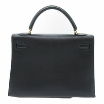 エルメス ケリー32 ブラック ブランドオフ HERMES カーフ（牛革） ハンドバッグ アルデンヌ 中古 レディース_画像2