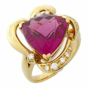 Tasaki Road Light Garnet Diamond Brand от Tasaki K18 (желтое золото) кольцо / кольцо K18 использовали дамы