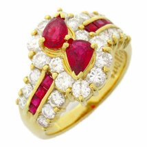 ジュエリー ルビー ダイヤ リング ブランドオフ JEWELRY K18（イエローゴールド） リング・指輪 K18 中古 レディース_画像1