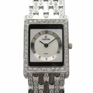  Concorde teli dragon m diamond brand off Concord other wristwatch 750WG used lady's 