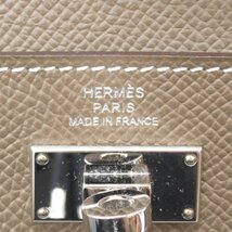 エルメス ケリーポケット エトゥープ コインケース ブランドオフ HERMES レザー コインケース ヴォーエプソン 中古 レディース_画像4