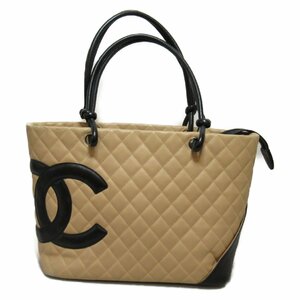 シャネル カンボンラインラージトート ブランドオフ CHANEL キャビアスキン(グレインドカーフ) トートバッグ レザー 中古 レディース