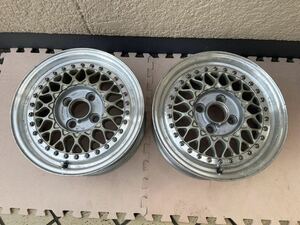 ★中古★2本★BBS RS242★14インチ 6.0j +30 ハブ57mm★センターキャップ無し★コンパクトカー・軽四カスタムに★