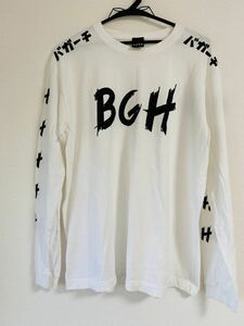 052 バガーチ　ロンT Mサイズ　BGH バガーチ　AK-69 ヒップホップ　ホワイト Tシャツ 長袖Tシャツ ロゴプリント 長袖 TEE M