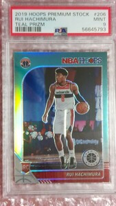 送料込即決 PSA鑑定済 2019-20 Panini Hoops Premium Stock Teal Prizm #206 Rui Hachimura 八村塁 ルーキー ロサンゼルスレイカーズ 