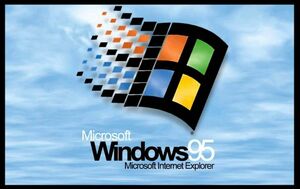 Windows95 floppy Drive, start-up disk . breaking . person 