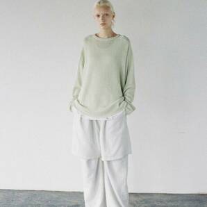 size2 24ss ANCELLM FOOTBALL LINEN KNIT/MINT 定価52,800円 アンセルムの画像1